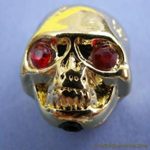 METAL SKULL ELECTRIC GUITAR KNOB GOLD